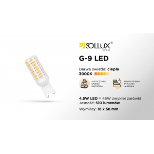 Żarówka LED G9 3000K 4,5W 510lm